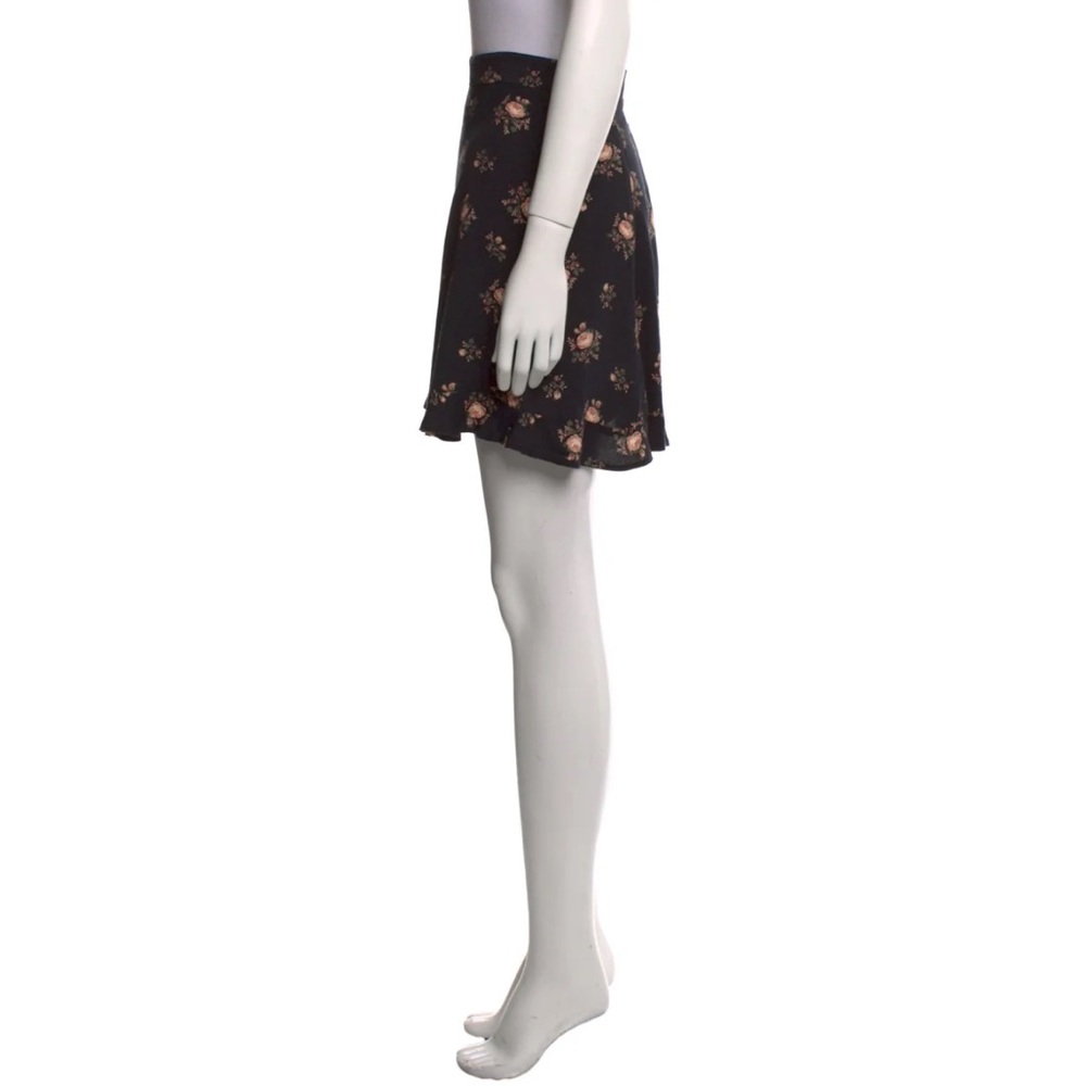 Reformation Floral Print Black Boho Cottagecore Mini Skirt Size 2 - Picture 2 of 7